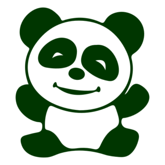 Happy Panda Decal (Dark Green)